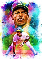 2022 RICKEY HENDERSON 1/10 ORIGINAL PRINT ART SKETCH CARD ARTIST SIGNED