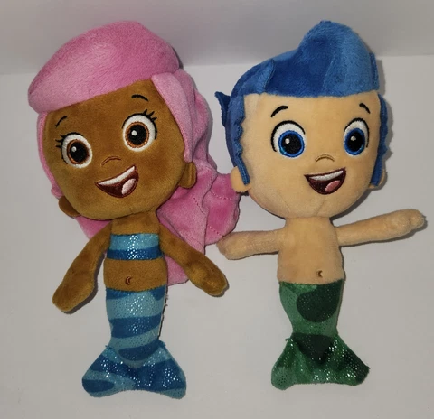 Set Of 2 Bubble Guppies - Gil Sparkly & Mermaid Molly 7" Plush Dolls Nick Jr Cover