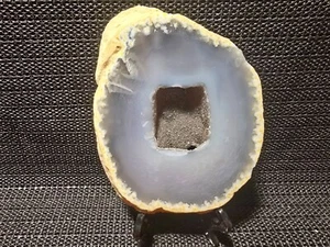 Wunderschöne polierte blau/graue Achatplatte, unglaubliche Farben und Design - Bild 1 von 5