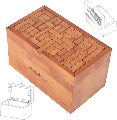 Rompecabezas secreto de madera grande 32 pasos juguetes madera de haya soporte para dinero tienda hecha a mano Foto 1 de 4