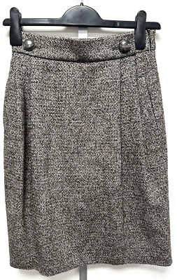 Paul & Joe UK10 Eu38 US6 brown-mix wool-blend lined straight skirt - Image 1 of 4