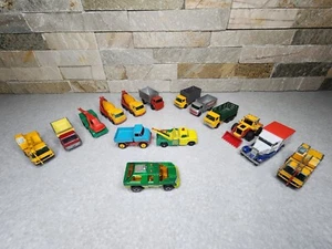 MATCHBOX LENSEY DIE CAST CONSTRUCTION LOT UNIMOG TRACTOR CONCRETE CRANE WRECK - Foto 1 di 17