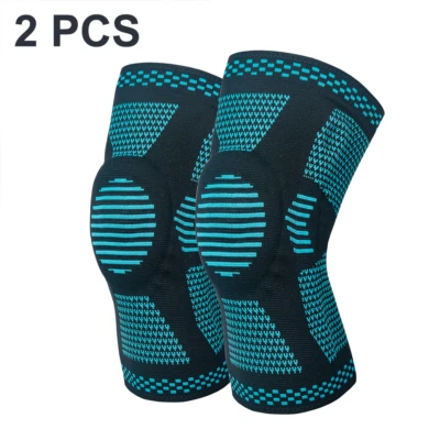 Silicone Knee Sleeve Compression Brace Support Gym Joint Pain Arthritis Relief - Image 1 of 4