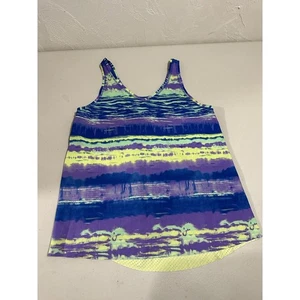 Camiseta sin mangas Ivivva verde púrpura amarillo tie dye malla trasera talla 10 - Imagen 1 de 4