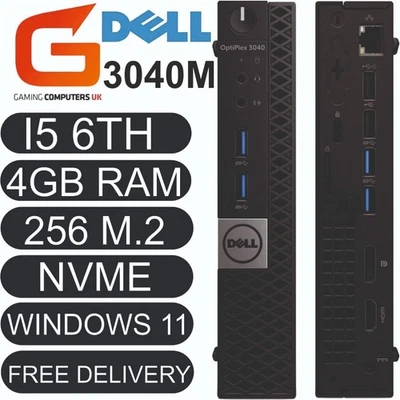 MINI PC DELL OPTIPLEX 3040M i5 6th Gen 4GB 256M.2 NVME SFF Windows 11 SALE - Image 1 of 3