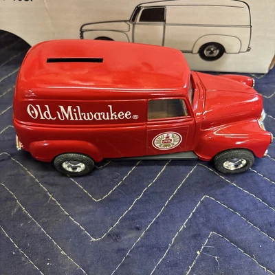 Banco de monedas Chevy 1990 ERTL 1950 panel cerveza Milwaukee antigua nuevo stock antiguo fundido a presión Foto 1 de 4