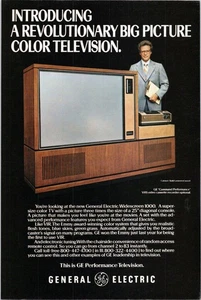 General Electric 1979 Print Ad Widescreen 1000 Color TV Vintage - Picture 1 of 1