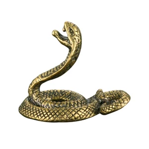 Adorno Retro Cobra Serpiente Escultura Hombre Latón Estatua Artesanal Decoración - Imagen 1 de 12