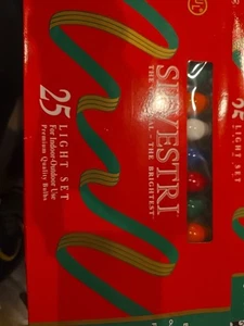 VTG Silvestri Christmas Lights 25 Multi Colored Glass Bulbs  Decorative Lights - Picture 1 of 4