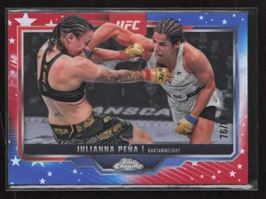2025 Topps UFC Chrome #142 Julianna Pena Red White & Blue Refractor /88 - Picture 1 of 2