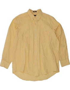 CHAPS Mens Classic Fit Shirt Size 17 1/2 XL Yellow Gingham Cotton AN01 - Picture 1 of 4