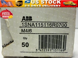 NEW Box of 50 ABB 1SNA115116R0700 Terminal Blocks - Picture 1 of 5