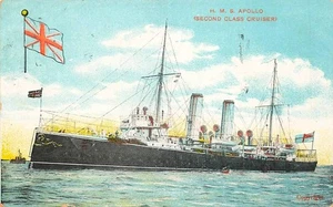Early HMS APOLLO Royal Navy Cruiser Postcard - Picture 1 of 2