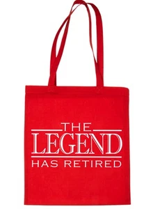 The Legend Has Retired Retirement Gift Funny Shopping Tote Bag For Life  - Picture 1 of 5