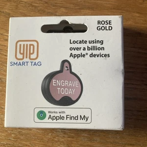 YIP Smart Tag Pet ID Tag and Tracker For Apple iPhone Oval Rose Gold - Picture 1 of 2
