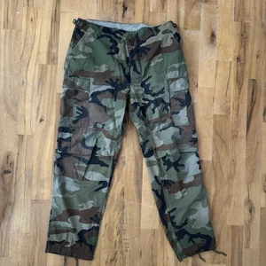 Vintage 1980s US Military Woodland Camo Cargo Combat Pants 36x32 Large Long - Picture 1 of 7