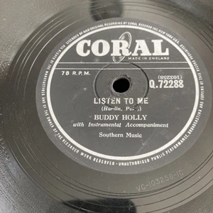 Buddy Holly 78rpm Listen to Me/I'm Gonna Love You Too Coral Q72288 VG - Picture 1 of 13