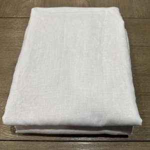 West Elm European Flax Linen Drape White Curtain ONE 48x96 blackout - Picture 1 of 2