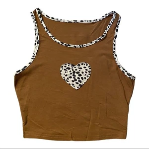 Slim Fit Animal Print Heart Tank Size Medium NWOT - Picture 1 of 2
