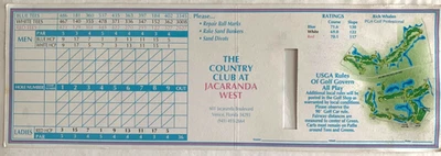 TARJETA DE PUNTUACIÓN DE GOLF THE COUNTRY CLUB AT JACARANDA SIN USAR IDEAL PARA EXHIBIR C2 Foto 1 de 2