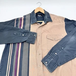 Vtg Roper Rodeo Blue Shirt Men XLT Western Colorblock Button Down Made In USA - Picture 1 of 9