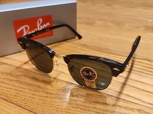 Ray Ban Clubmaster Mock Tortoise On Arista Frames G-15 Green Lenses Authentic - Picture 1 of 14