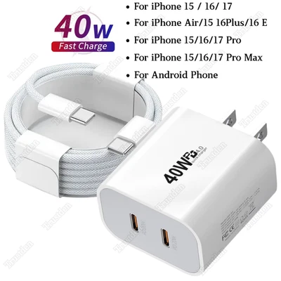 For Samsung S25 24 23 22 21 20 Fast Charger Cable USB-C To Type C PD 40W Adapter - Image 1 of 4