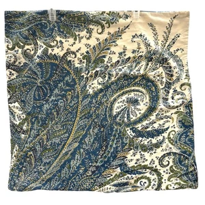 Pottery Barn Set Of 2 Blue Pillow Sham Cover Peacock Linen Blend 24x24 Inch - Picture 1 of 11
