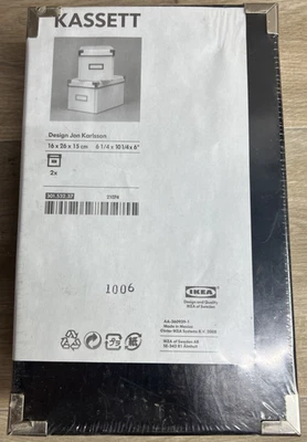 New IKEA KASSETT Storage Boxes & Lids Medium Black 6-1/4" X 10-1/4" X 6" - Image 1 of 4