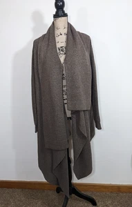 ALLSAINTS Lori Blanket Cardigan in Dark Dawn Brown Asymmetric Wool Cashmere S/M - Picture 1 of 21