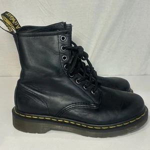 Doc Dr. Martens 1460 Damenstiefel weiches schwarzes Leder Größe 6 Combat 8 Ösen - Bild 1 von 7