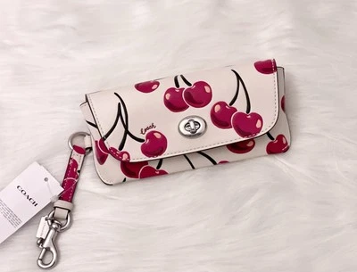 Estuche para gafas de sol Coach con estampado de cereza CZ432 tiza multi nuevo con etiquetas Foto 1 de 4