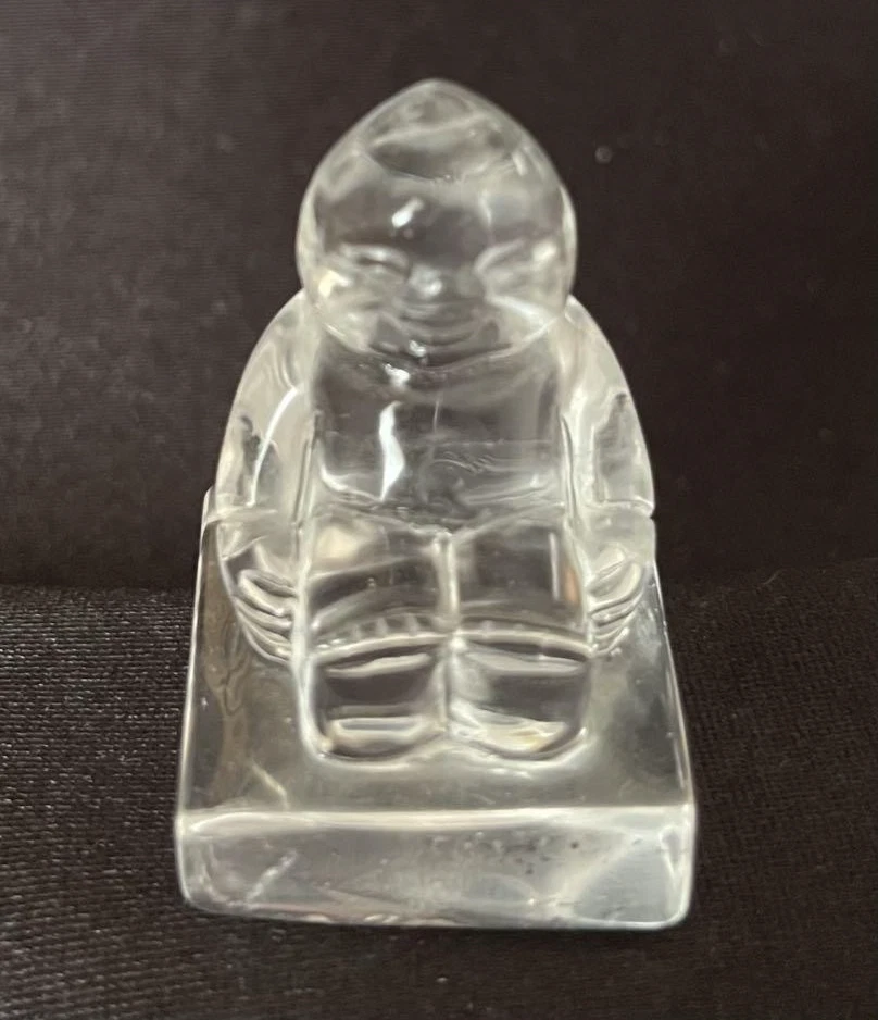 Estatueta de vidro cristal vintage Billiken Osaka Luck ornamento interior Japão - Imagem 1 de 4