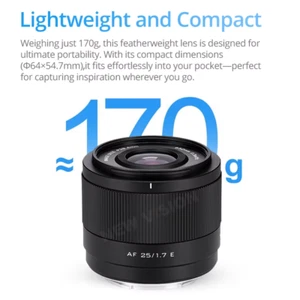 Viltrox AF 25mm F1.7 Auto Focus Large Aperture Camera Lens For Sony Nikon Fuji X - Picture 1 of 11