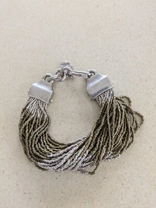 925 18 CT Seed Bead Vintage Bracelet 7" Length - Picture 1 of 8