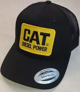 CAT / Caterpillar Diesel Power Patch Yupoong 6606 Trucker Hat / Snapback / Black - Picture 1 of 9