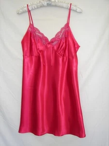 Jones NY Intimates Hot Pink Satin Chemise Slip Nightgown ~ Size S ~ New - Picture 1 of 3