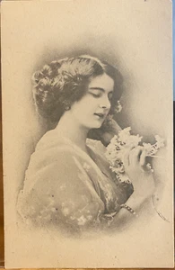 Portrait Woman's Head 1916 Broad Albin RI Spring Snow Artistic Handcoloring 905 - Picture 1 of 3