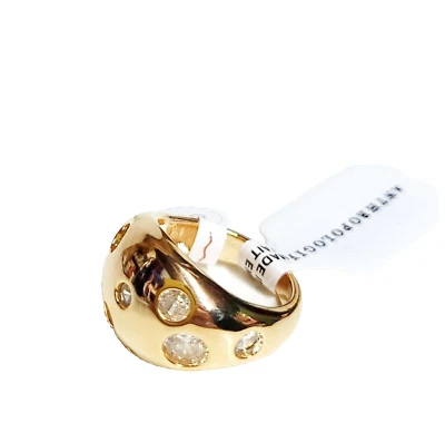 Anillo Satélite Brillante Anthropologie Talla 6 Chapado en Oro 14k Circonita Cúbica Nuevo con Etiquetas Foto 1 de 4