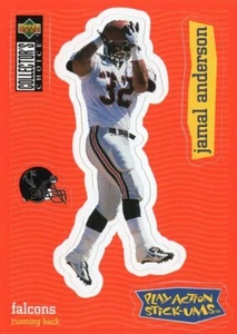 1997 UD Stick-Ums JAMAL ANDERSON Atlanta FALCONS Football Card NFL EX #S12 - Picture 1 of 2