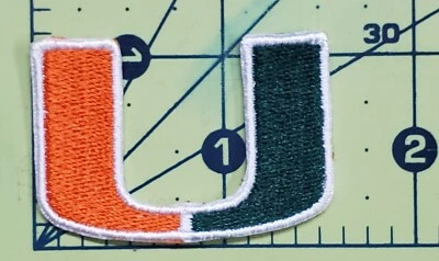 Parche de hierro totalmente bordado de fútbol americano de la Universidad de Miami Hurricanes NCAA Foto 1 de 4