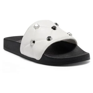 INC International Concepts Peymin Pool Slide Sand White Studded Size 6 - Picture 1 of 9