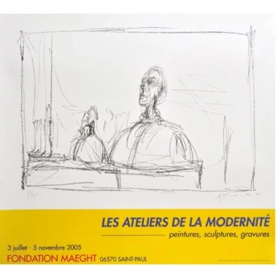 Poste estampado offset Alberto Giacometti "LES ATELIERS DE LA MODERNITE" 2005 Foto 1 de 4