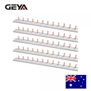 GEYA 5PCS 1/2P Copper Busbar Circuit Breaker Connector 63A 230/415V MCB&RCBO&RCD - Picture 1 of 10