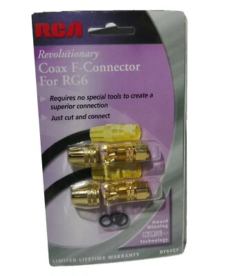 New 2pk-RCA Revolutionary In-Line F-Connector RG6 Coax DT60CF - Image 1 of 4