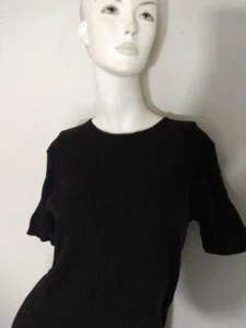 Vintage Andrea JOVINE Rippstrick Little Black Kleid L - Bild 1 von 1