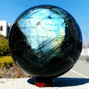 5.57LB Natural Magnífico Labrador Bola Cuarzo Cristal Piedra Espécimen Curación - Imagen 1 de 21