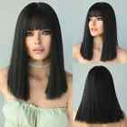 Straight Synthetic Black Wigs with Bangs Heat Resistant Wig for Women Cosplay