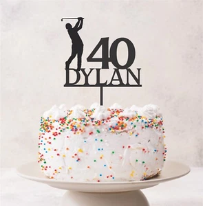 Golf Golfer Sport Acrylic Personalised Cake Topper Birthday Kids Children Adults - Picture 1 of 2