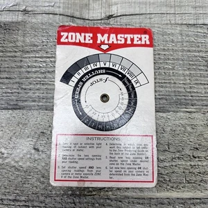 1972 Fred Pearl Zone Master Photography Shutter Speed Zone Rendering Guida - Foto 1 di 3